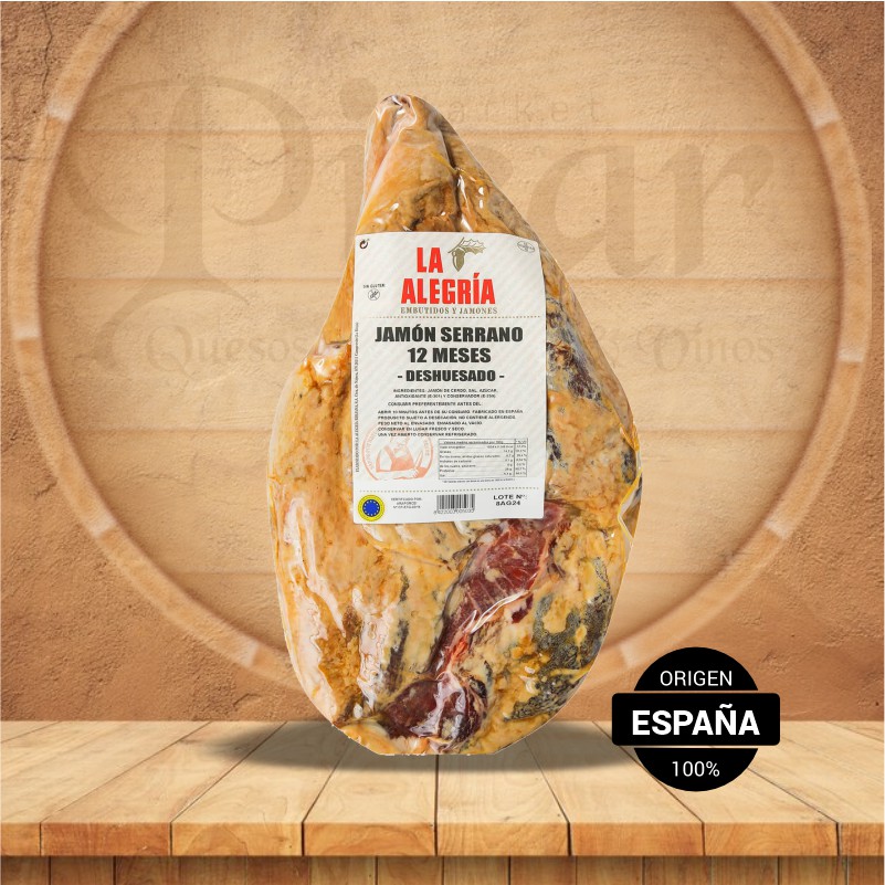 Jamón Serrano 12 Meses Deshuesado La Alegría Riojana España
