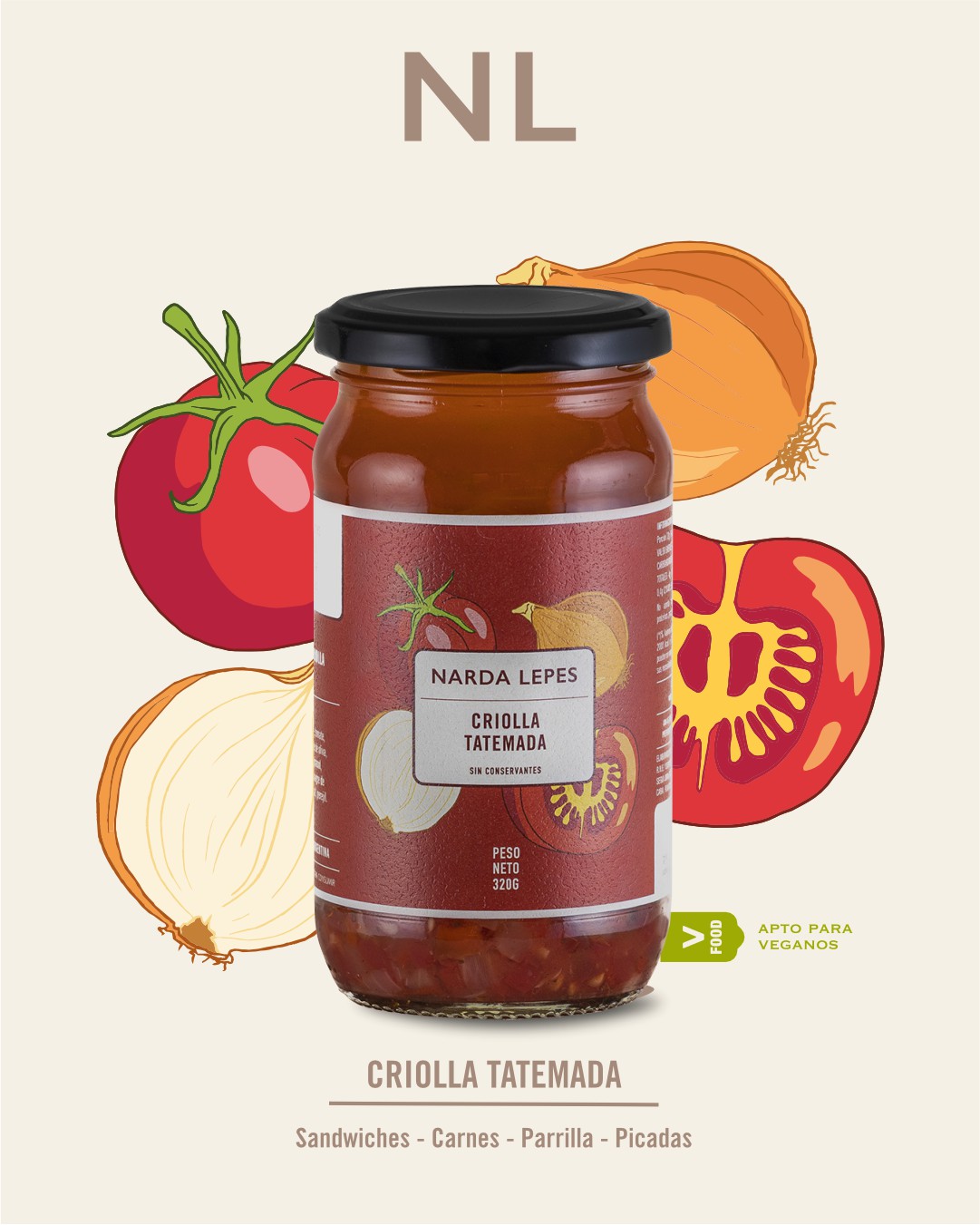 Salsa Criolla Tatemada Narda Lepes x 310 grs